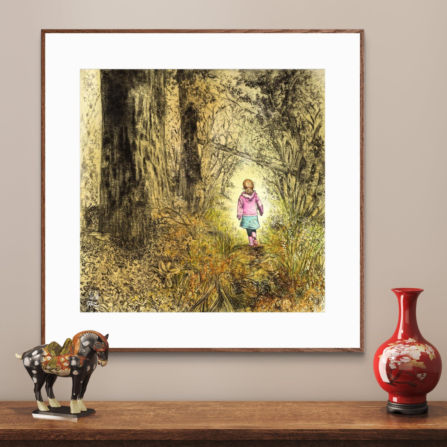 Bluebell wood edition 5 - Autumn in pink - Print on fine art paper