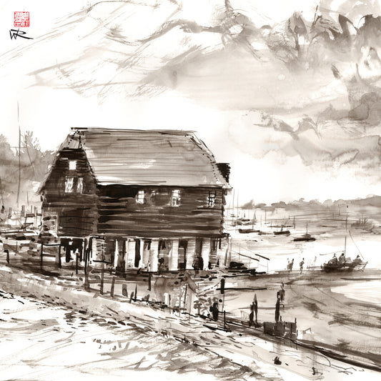 Bosham boathouse - Print on fine art paper