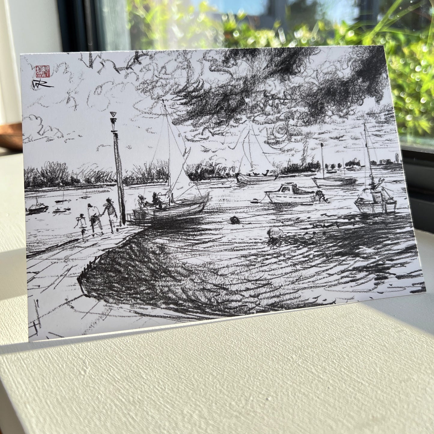 Launching at low tide 2 - Pack of 10 Greeting Cards