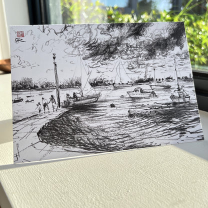 Launching at low tide 2 - Pack of 10 Greeting Cards