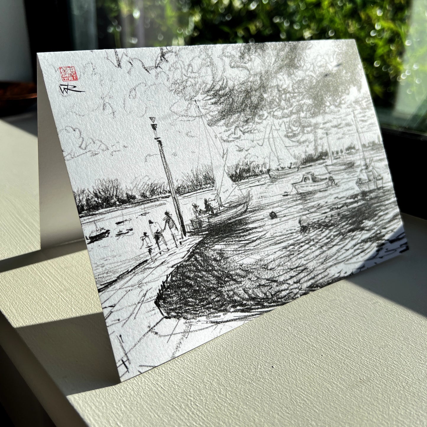 Launching at low tide 2 - Pack of 10 Greeting Cards