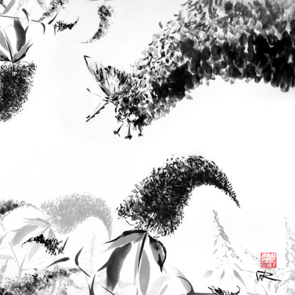 Butterflies on buddlejas - Print on fine art paper