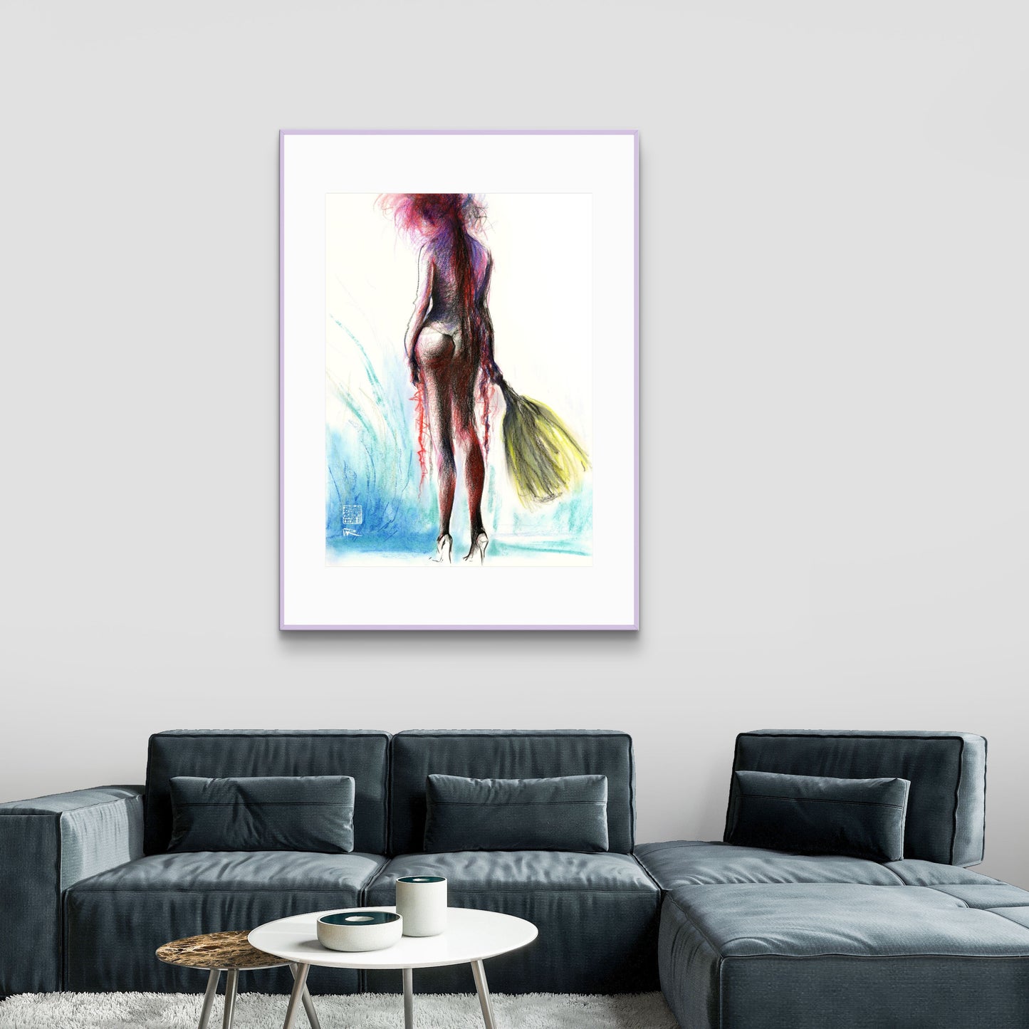 Burlesque with fan - Print on fine art paper
