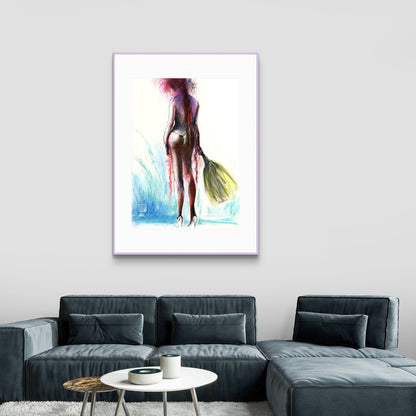 Burlesque with fan - Print on fine art paper