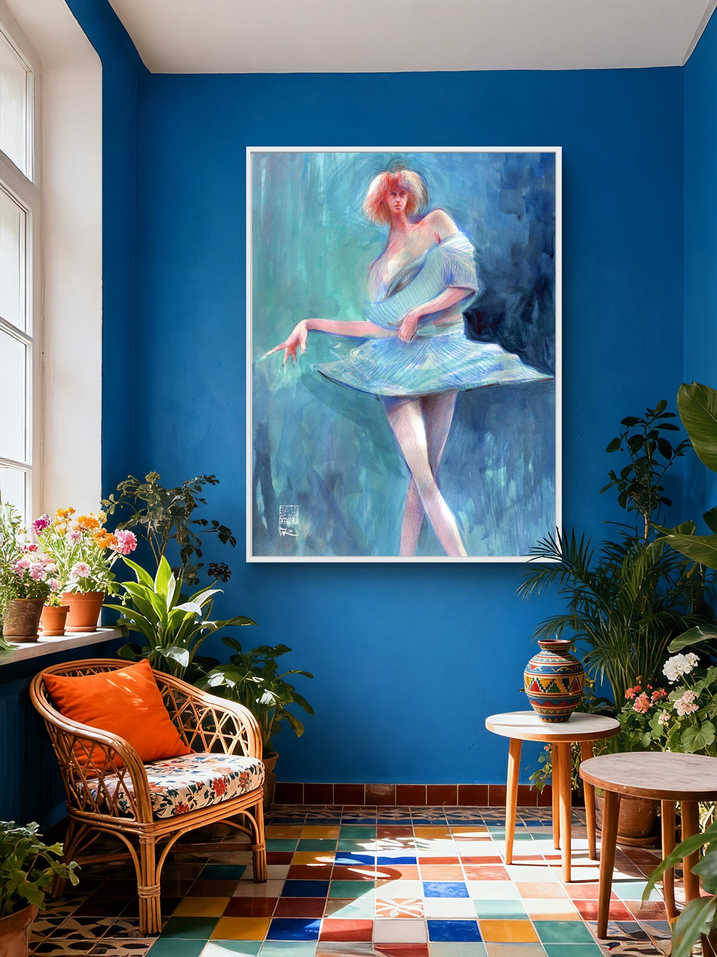 Catwalk in blue - Canvas art print