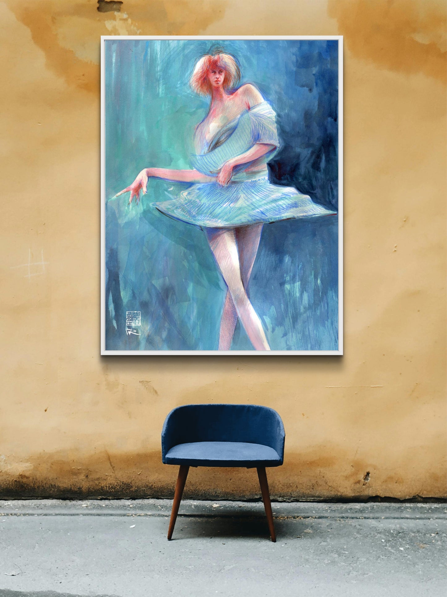 Catwalk in blue - Canvas art print