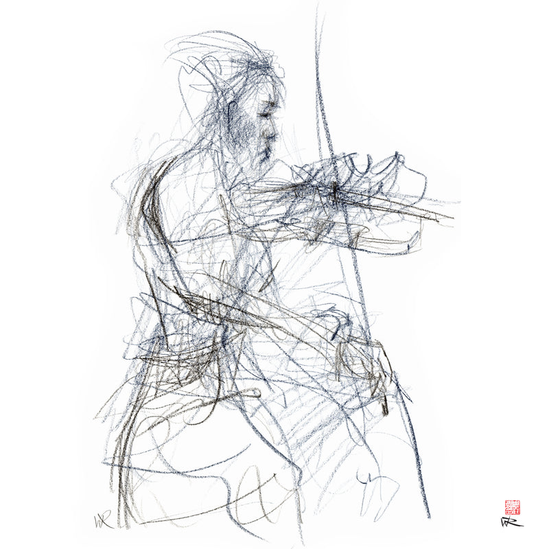 Charlotte Spruit auf der Violine – Leinwanddruck