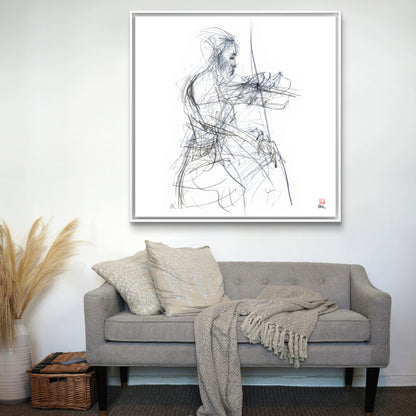 Charlotte Spruit on violin - Original drawing