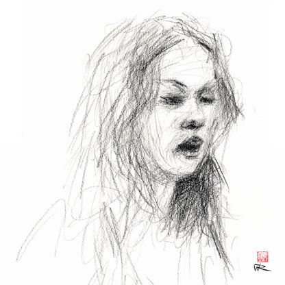 Choral singer - Original drawing