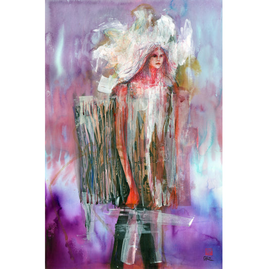 Concertina dress - Paper print on acrylic glass