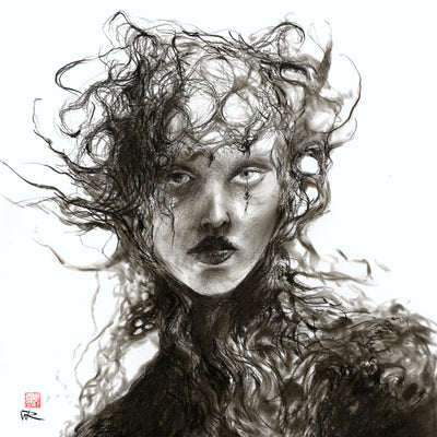 Cursed Spirit - Original charcoal drawing
