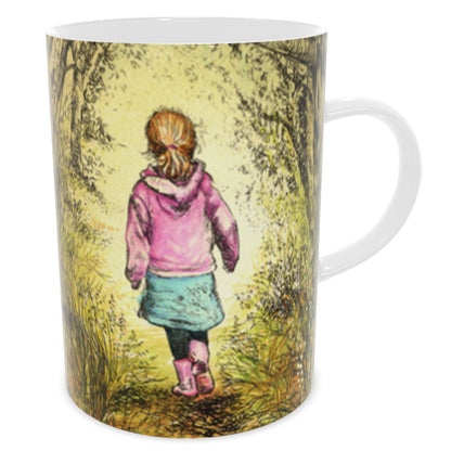 Bluebell wood - Edition 5 - Autumn in pink - Bone china mug