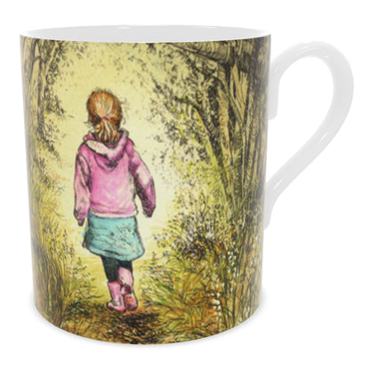 Bluebell wood - Edition 5 - Autumn in pink - Bone china mug