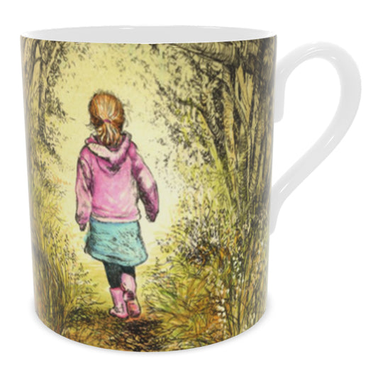 Bluebell wood - Edition 5 - Autumn in pink - Bone china mug