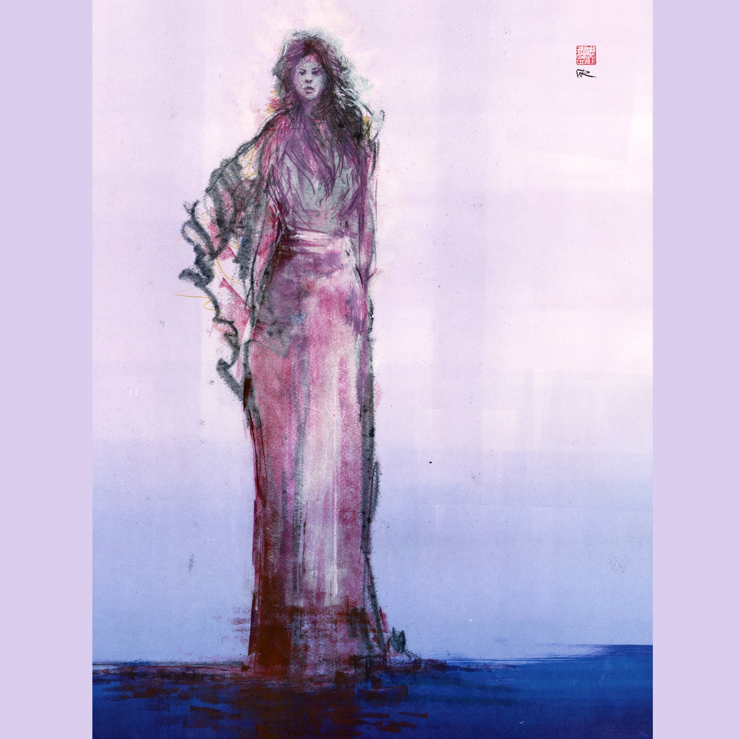 Ellipsis fashion monoprint - Canvas print