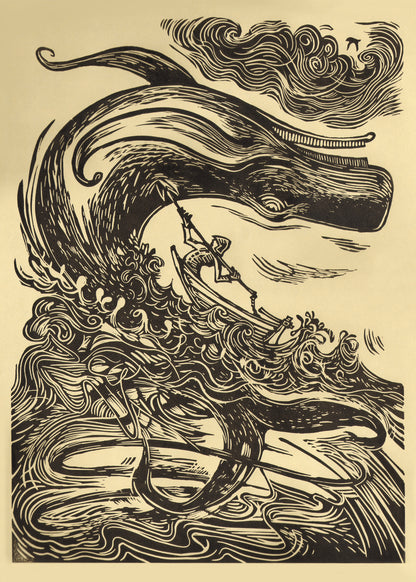 Moby Dick - Original limited edition relief print