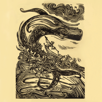 Moby Dick - Original limited edition relief print