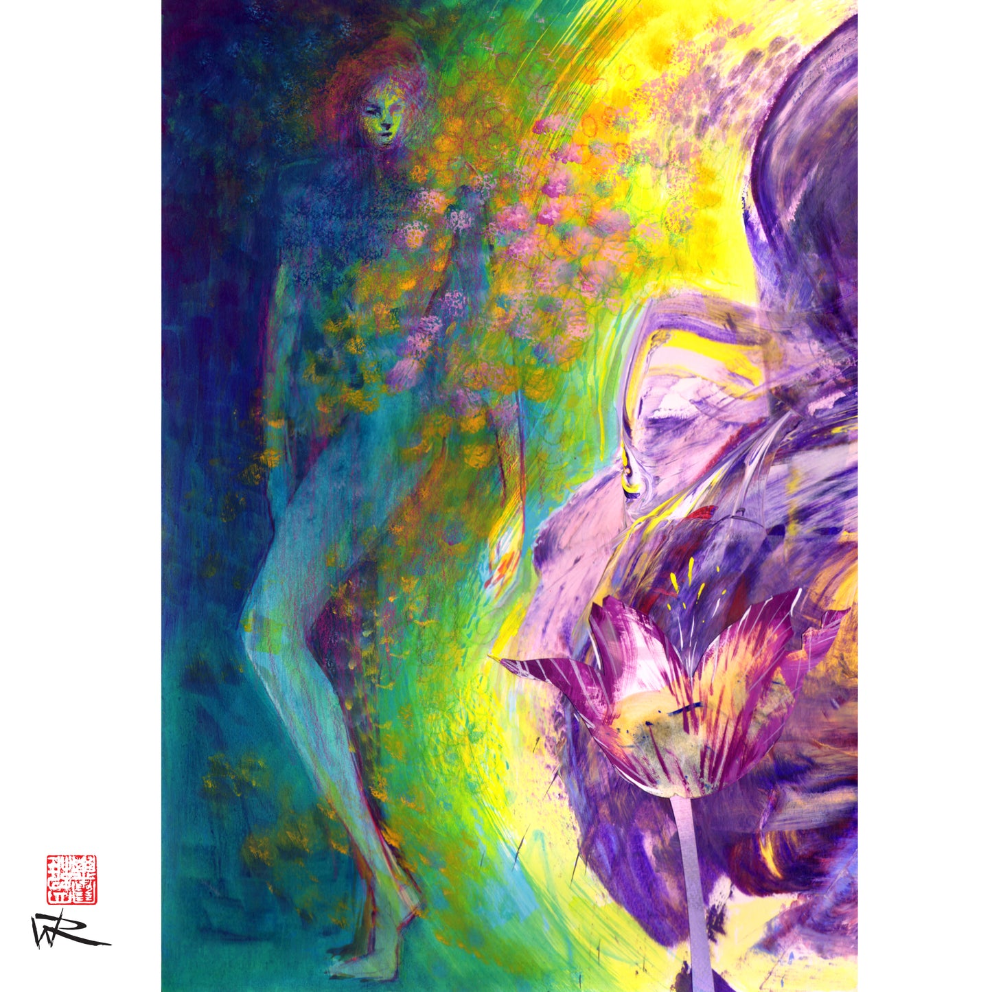 Amongst the tulips - Original painting