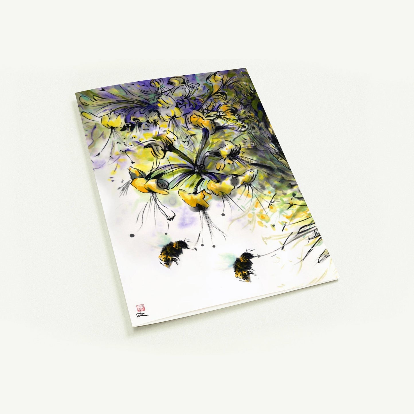 Honeysuckle and bees - Pack of 10 greeting cards