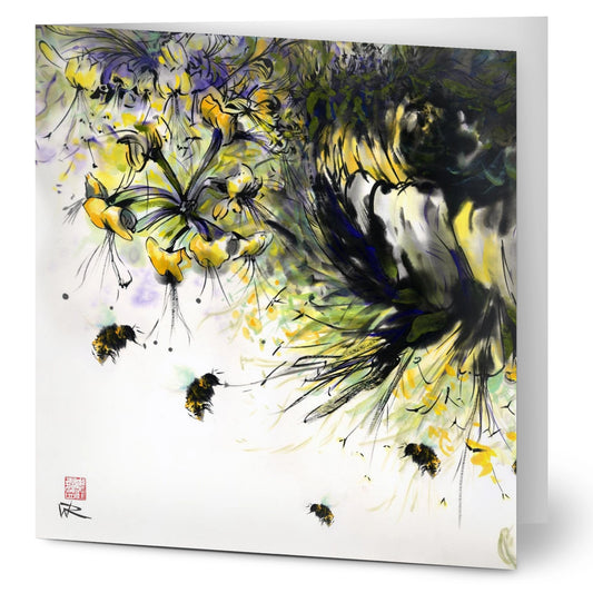 Honeysuckle and bees - Pack of 10 greeting cards