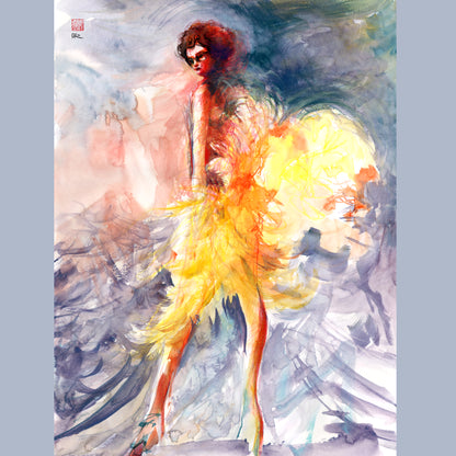 Feather boa fashion - Paper print