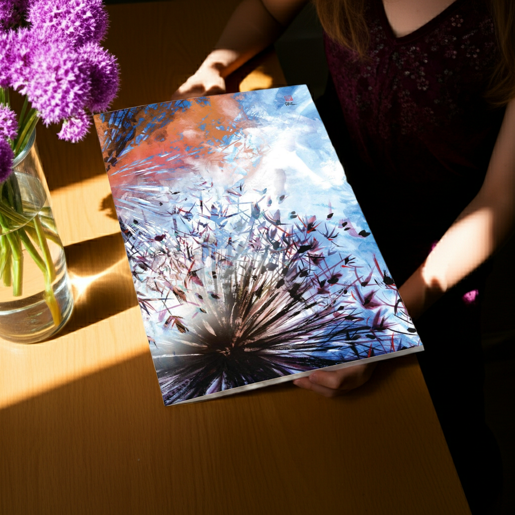 Allium abstract explosion 1 - Pack of 10 greeting cards