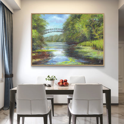 Lillies beneath the bridge at Wotton - Canvas art print