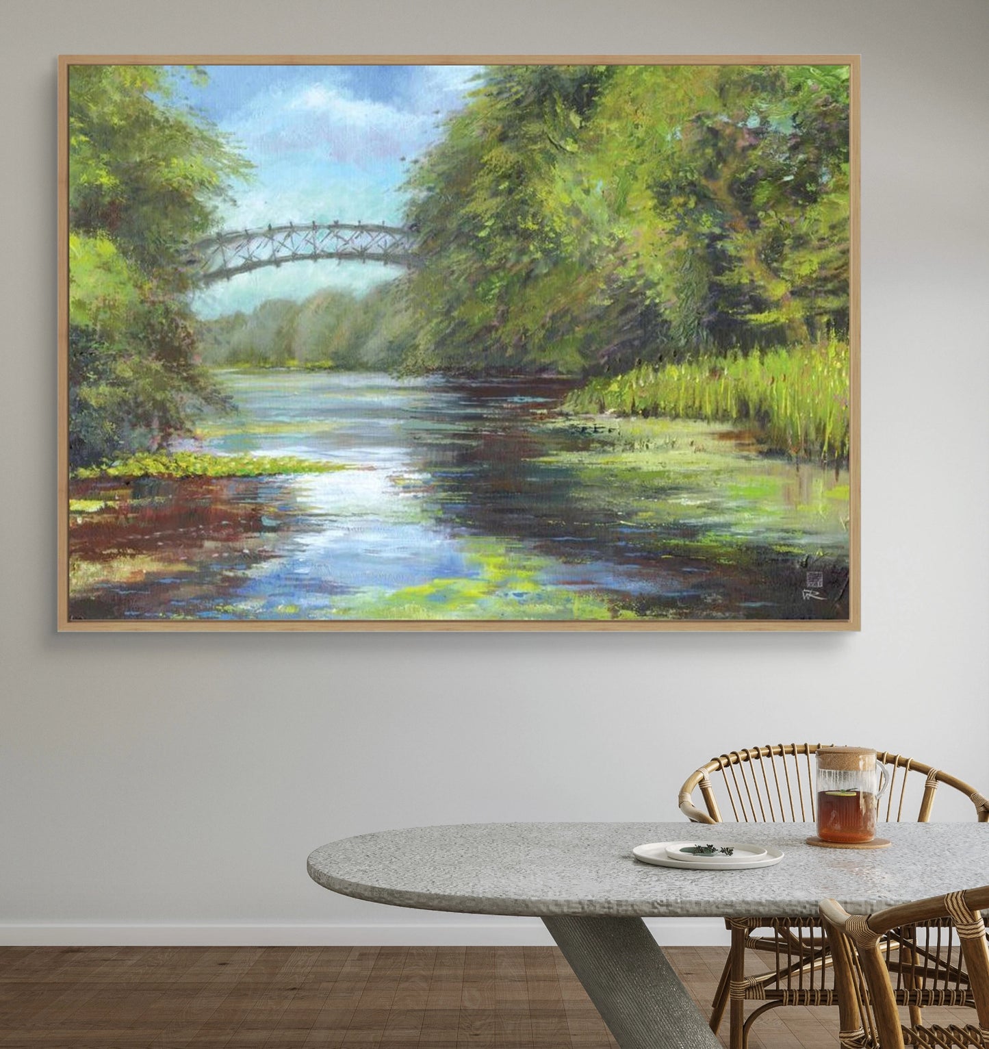 Lillies beneath the bridge at Wotton - Canvas art print