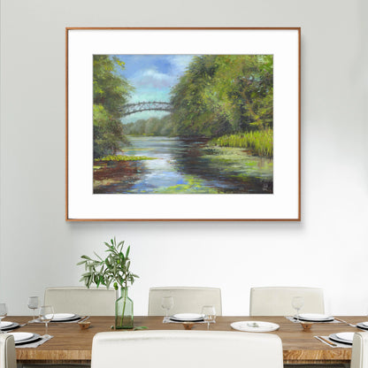 Lillies beneath the bridge at Wotton - Print on fine art paper