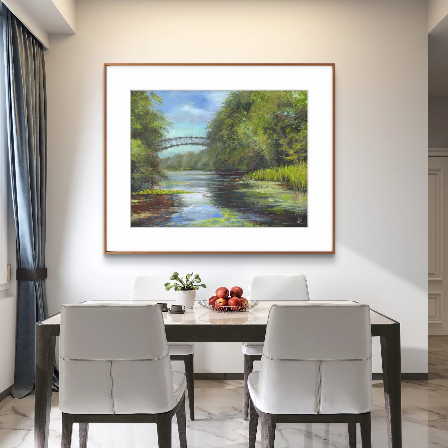 Lillies beneath the bridge at Wotton - Print on fine art paper