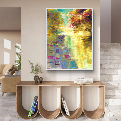 Punts under Magdalen bridge - Canvas art print