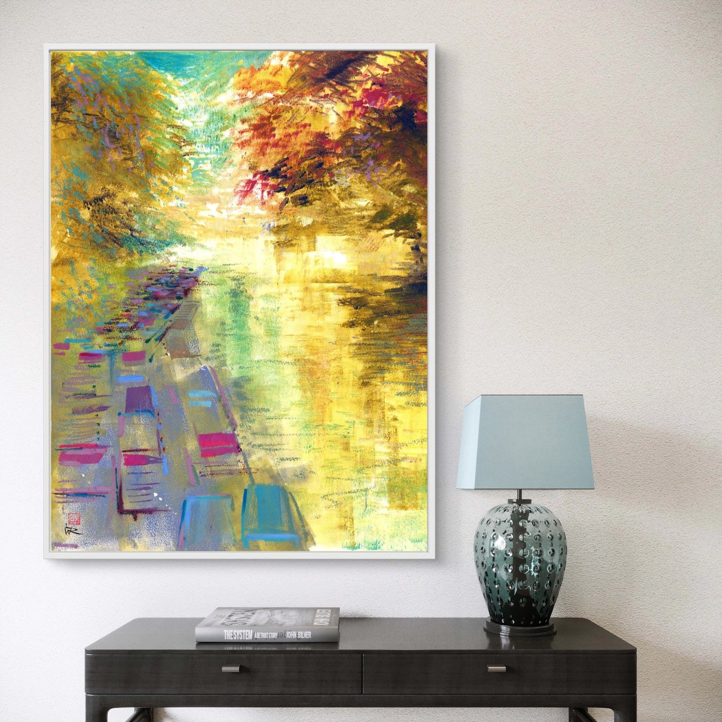 Punts under Magdalen bridge - Canvas art print