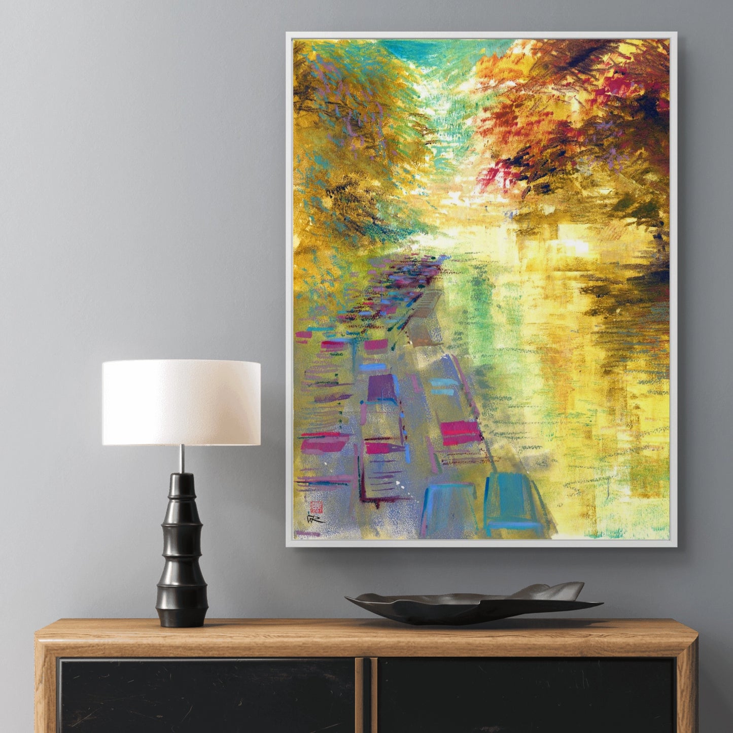Punts under Magdalen bridge - Canvas art print