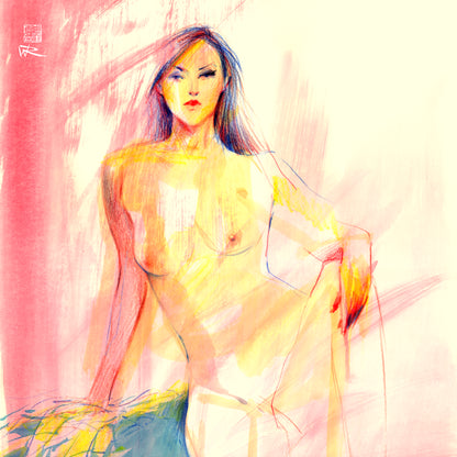 Golden pink haze - Original drawing