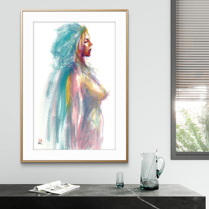 Manko in teal cloak - Original drawing