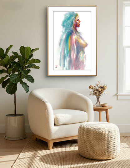 Manko in teal cloak - Original drawing