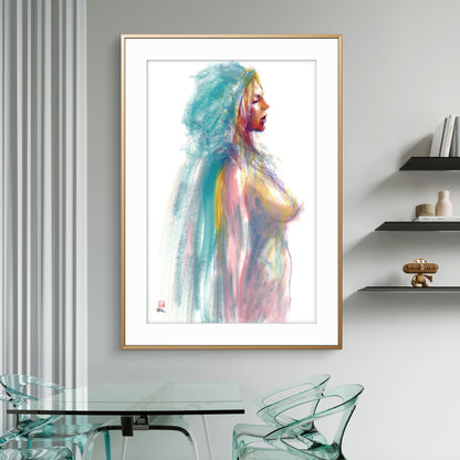 Manko in teal cloak - Original drawing