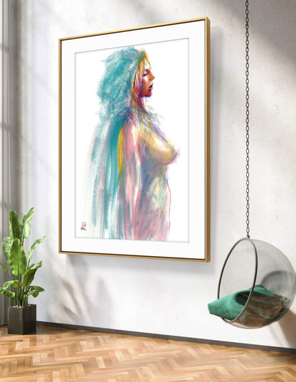 Manko in teal cloak - Original drawing