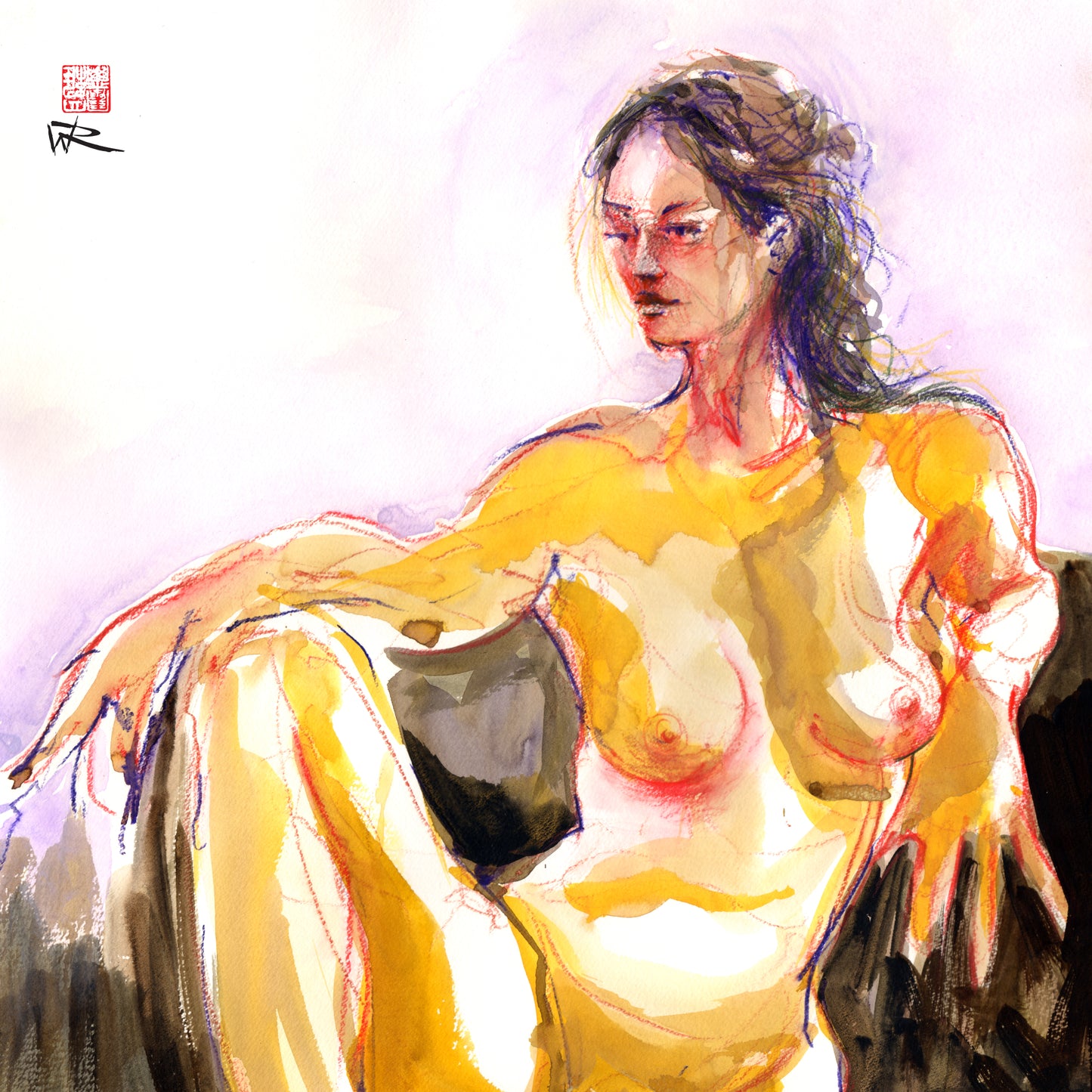 Seated pose - Canvas print