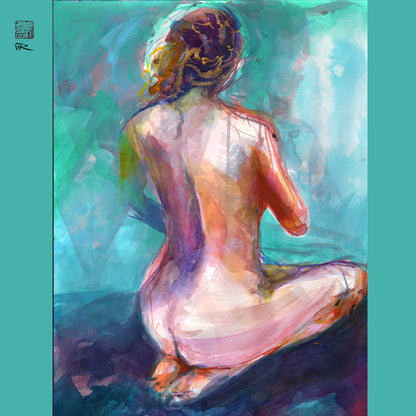 Annie on knees - Canvas art print