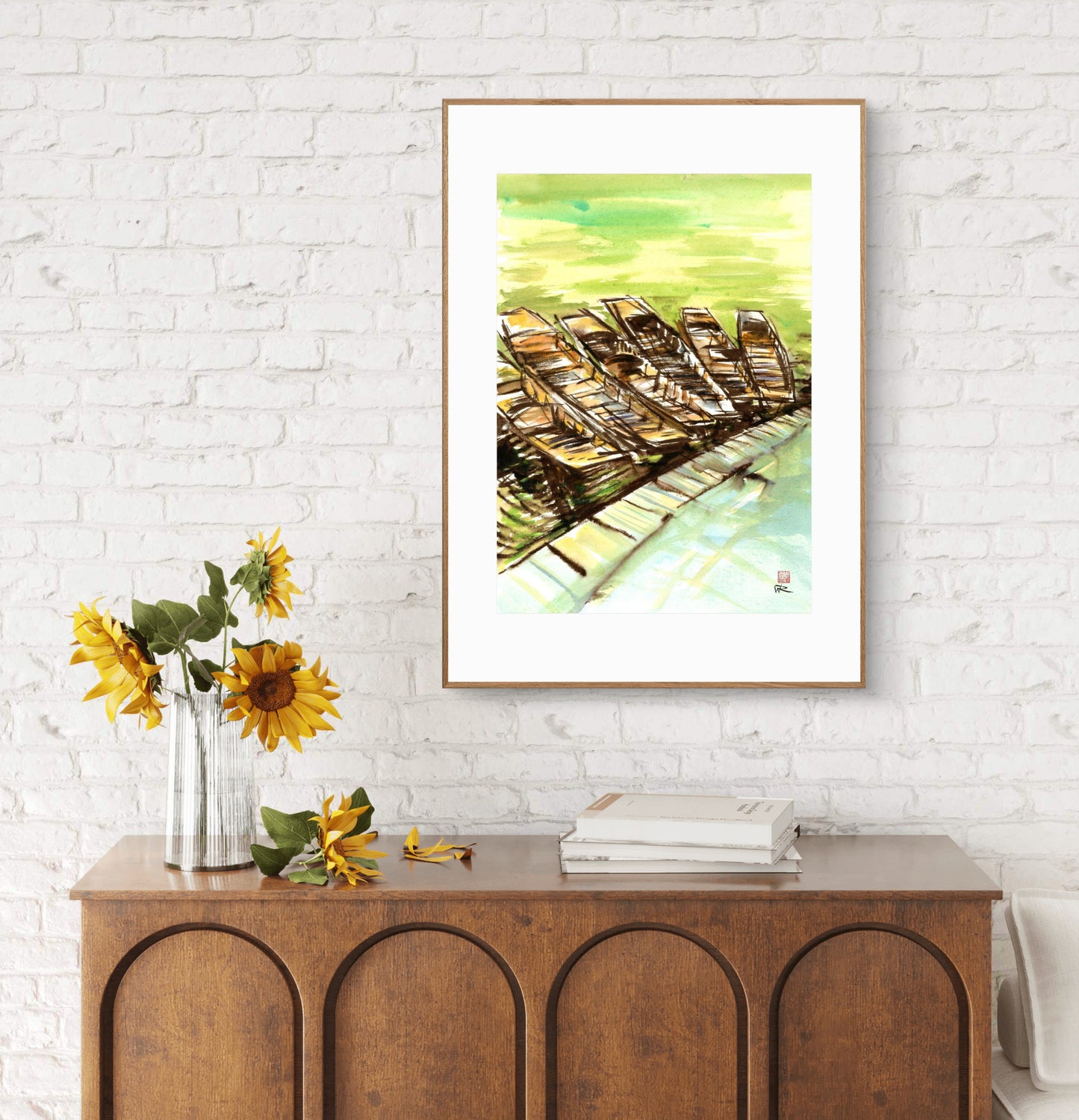 Punts on the Cherwell - Print on fine art paper