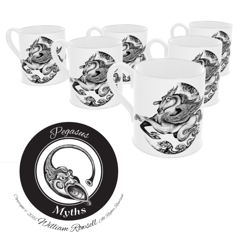 Pegasus - Bone china mug 6 pack