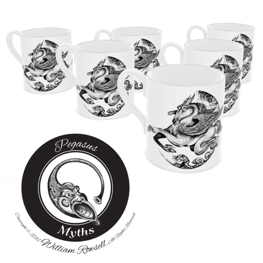Pegasus - Bone china mug 6 pack