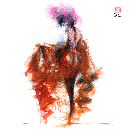 Pink feather showgirl - Canvas print