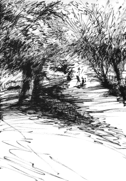 Punting on the Cherwell behind botanic gardens - Pack of 10 Post Cards