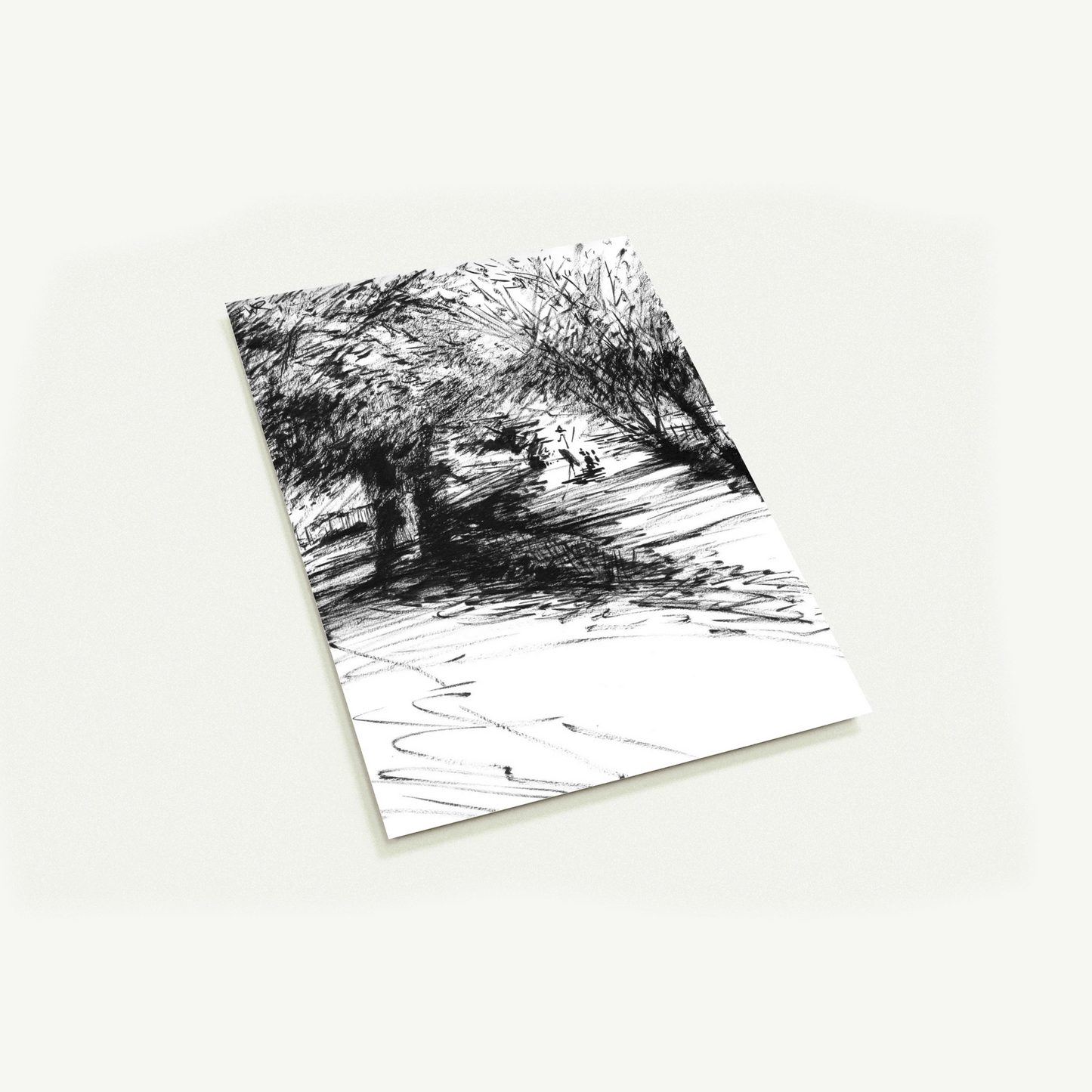 Punting on the Cherwell behind botanic gardens - Pack of 10 Post Cards