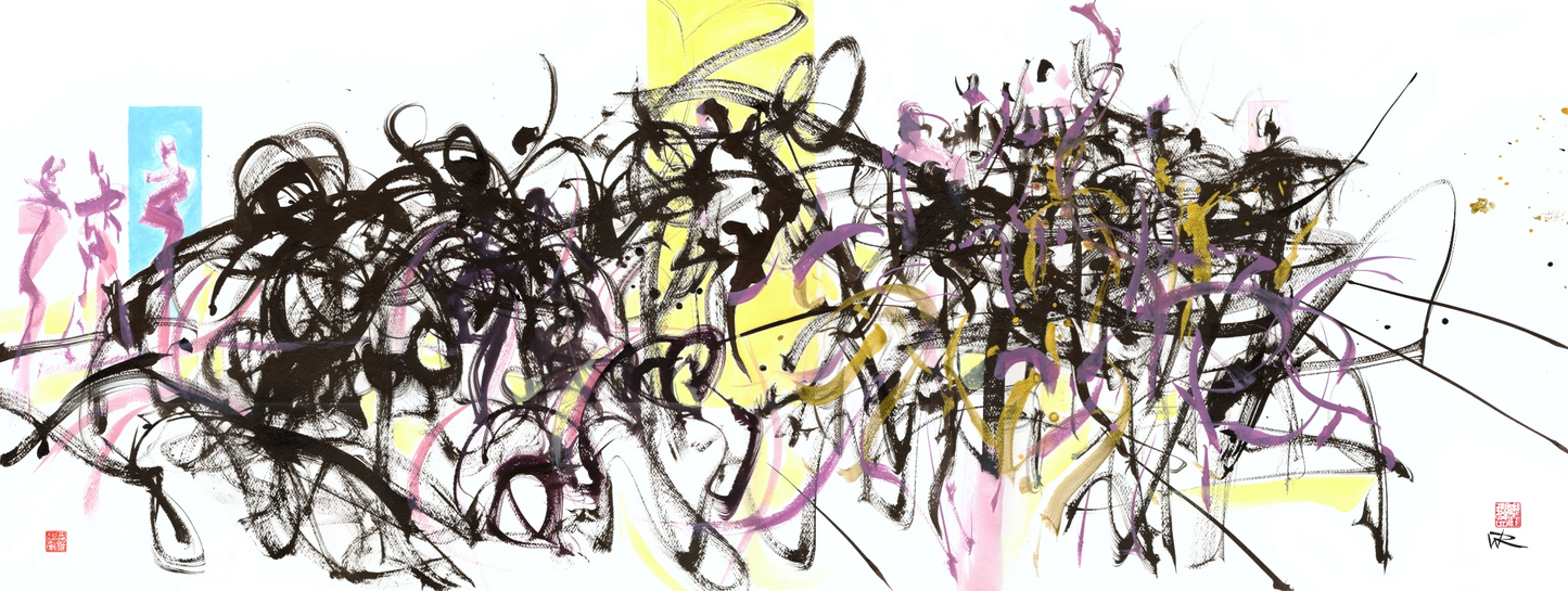 Abstract dance movement 4 - Original painting
