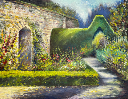Rousham kitchen garden - Original oil painting