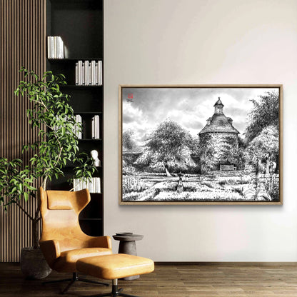 Rousham pigeon house - Canvas art print