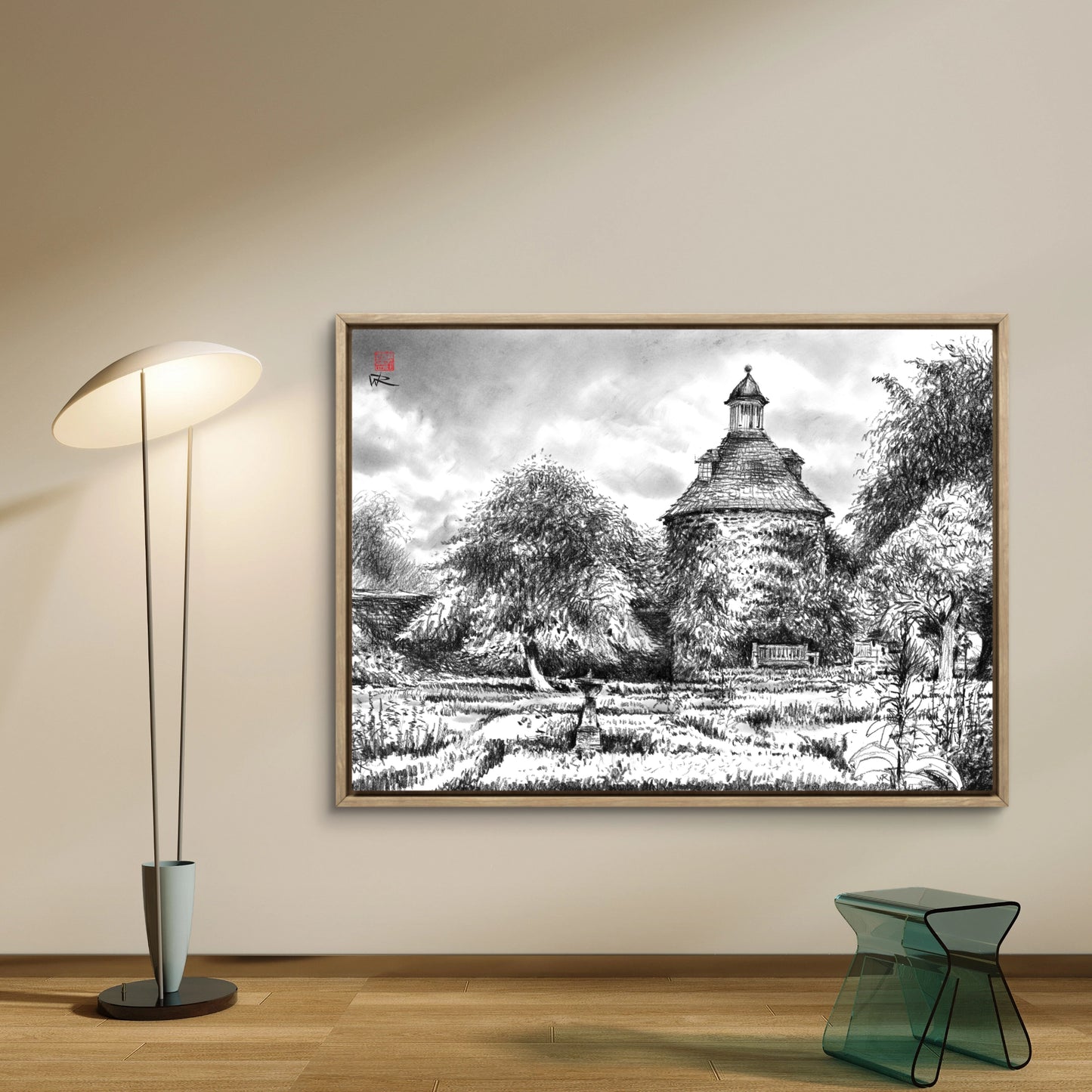 Rousham pigeon house - Canvas art print